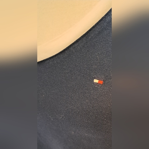 EUC Tommy Hilfiger Navy Cotton Casual Athleisure V Neck Midi Tennis Dress SZ L - Picture 4 of 6